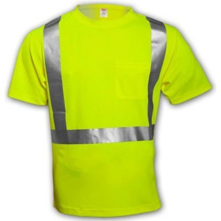 TINGLEY RUBBER Tingley® S75022 Class 2 Short Sleeve T-Shirt, Fluorescent Yellow, 5XL S75022.5X